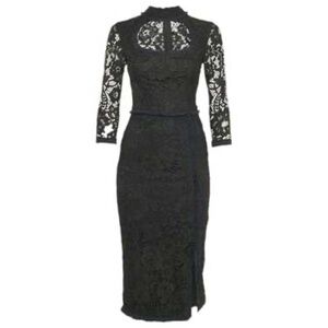 Alexis Black Ruffled Bell Sleeve Cocktail Gown